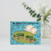 Funny Frogs Lily Pad We Moved Template Briefkaart (Staand voorkant)