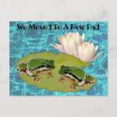 Funny Frogs Lily Pad We Moved Template Briefkaart (Voorkant)