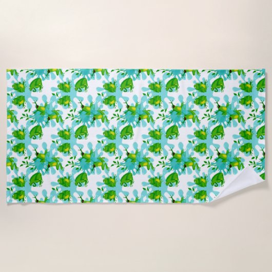 Funny Frogs Pattern Kinder Strandlaken (Voorkant)