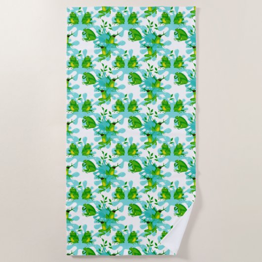 Funny Frogs Pattern Kinder Strandlaken (Voorkant)