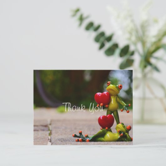 Funny Frogs Wedding Bedankt Briefkaart (Staand voorkant)