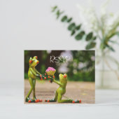 Funny Frogs Wedding RSVP met foto Uitnodiging Briefkaart (Staand voorkant)