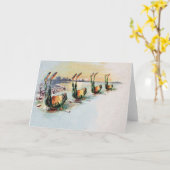  Funny Frogs Wenskaart Kaart (Gele Bloem)