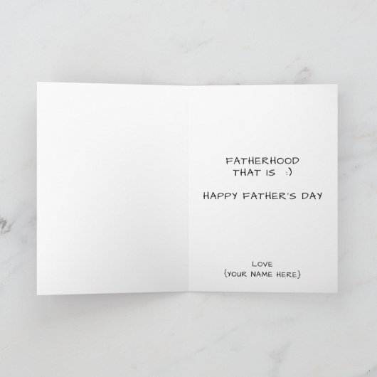 Funny From the Hood Vaderschap Happy Vaderdag Bedankkaart (Binnen)