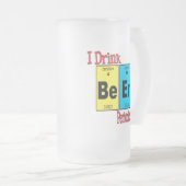 Funny Frosted Beer Mok, ik Drink bier periodiek Matglas Bierpul (Voorkant rechts)