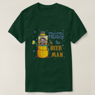 Funny Frosty Beer Man Aangepaste foto met lelijke  T-shirt