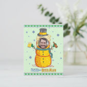 Funny Frosty Beer Man Humor Aangepaste kerstfoto Briefkaart (Staand voorkant)