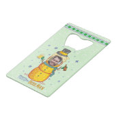 Funny Frosty Beer Man Humor Aangepaste kerstfoto Creditkaart Flessenopener (Voorkant Gekanteld)