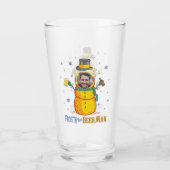 Funny Frosty Beer Man Humor Aangepaste kerstfoto Glas (Achterkant)