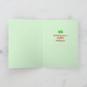 Funny Frosty Beer Man Humor Aangepaste kerstfoto Kaart (Binnen)