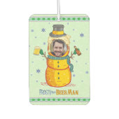Funny Frosty Beer Man Humor Aangepaste kerstfoto Luchtverfrisser (Voorkant)