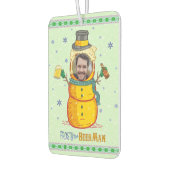 Funny Frosty Beer Man Humor Aangepaste kerstfoto Luchtverfrisser (Links)