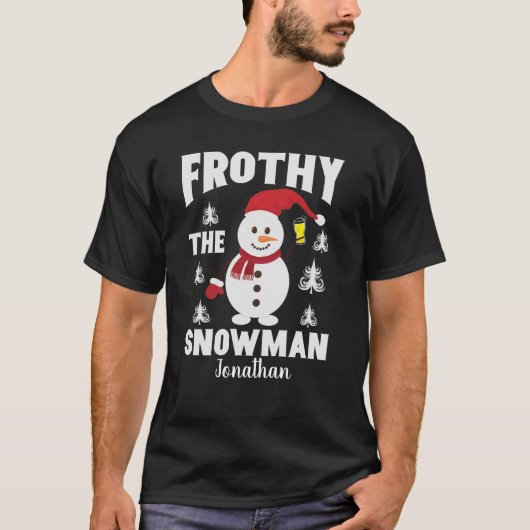 Funny Frosty the Snowman Beer T-shirt (Voorkant)