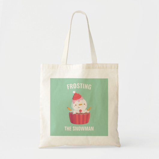 Funny Froting the Snowman Cupcake Pun Tote Bag (Voorkant)