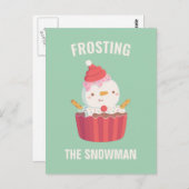 Funny Froting the Snowman Kerstgroet Briefkaart (Voorkant / Achterkant)
