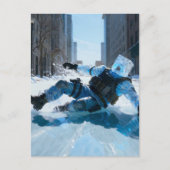 Funny froze water icecube falling on ice  briefkaart (Voorkant)