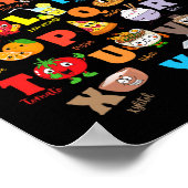 Funny Fruit And Foodie Alphabet Abcs Kindergarten  Poster (Hoek)