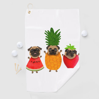 Funny Fruit Pug Cute Dog Gift | Pet Lover Golfhanddoek