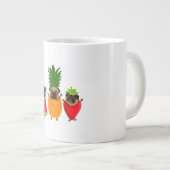 Funny Fruit Pug Cute Dog Gift | Pet Lover Grote Koffiekop (Voorkant rechts)
