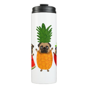 Funny Fruit Pug Cute Dog Gift Pet Lover Thermosbeker