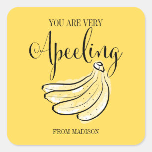 Funny Fruit Pun Apeeling Banaan Valentijn Sticker
