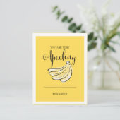 Funny Fruit Pun Apeeling Banana Valentijn Briefkaa Feestdagenkaart (Staand voorkant)