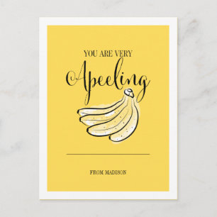 Funny Fruit Pun Apeeling Banana Valentijn Briefkaa Feestdagenkaart