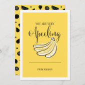 Funny Fruit Pun Apeeling Banana Valentijn Kaart (Voorkant / Achterkant)