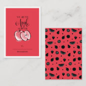 Funny Fruit Pun Apple Classroom Valentijn Card Notitiekaartje (Voorkant / Achterkant)