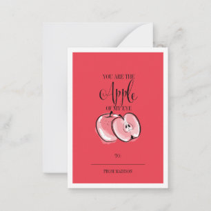 Funny Fruit Pun Apple Classroom Valentijn Card Notitiekaartje