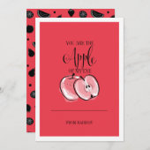 Funny Fruit Pun Apple-Valentijn Feestdagenkaart (Voorkant / Achterkant)
