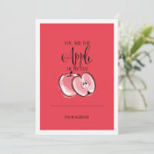 Funny Fruit Pun Apple-Valentijn Feestdagenkaart (Staand voorkant)