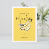 Funny Fruit Pun Banana Classroom Valentijn Card Kaart (Staand voorkant)