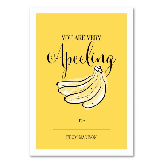 Funny Fruit Pun Banana Classroom Valentijn Card Kaart (Voorkant)