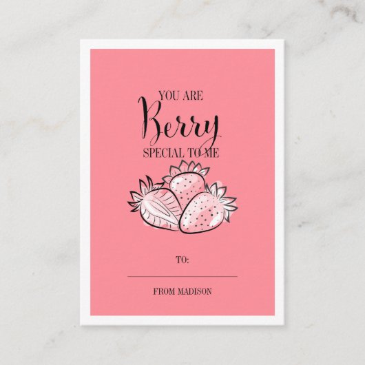 Funny Fruit Pun Berry Classroom Valentijn Card Afsprakenkaartje (Voorkant)