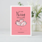 Funny Fruit Pun Berry Classroom Valentijn Card Kaart (Staand voorkant)