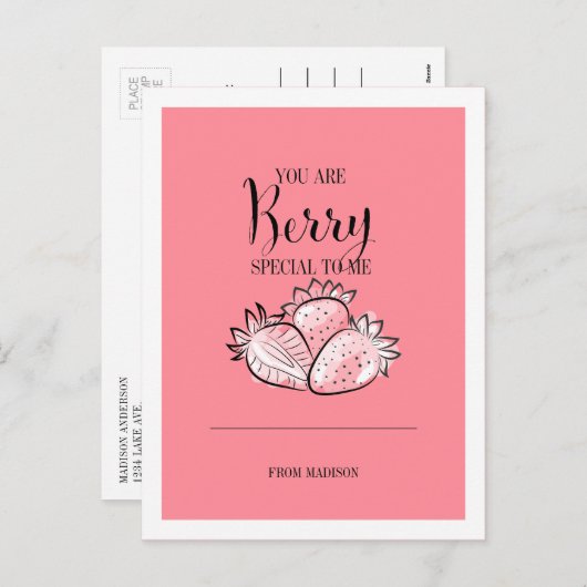 Funny Fruit Pun Berry Special Valentijn Briefkaart (Voorkant / Achterkant)