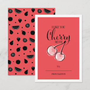 Funny Fruit Pun Cherry Classroom Valentijn Card Kaart