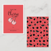 Funny Fruit Pun Cherry Classroom Valentijn Card Notitiekaartje (Voorkant / Achterkant)