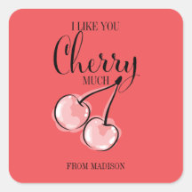 Funny Fruit Pun Cherry Valentijn Sticker