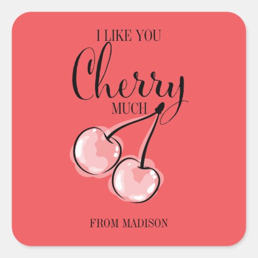 Funny Fruit Pun Cherry Valentijn Sticker (Voorkant)