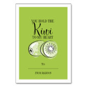 Funny Fruit Pun Kiwi Classroom Valentijn Card Kaart (Voorkant)
