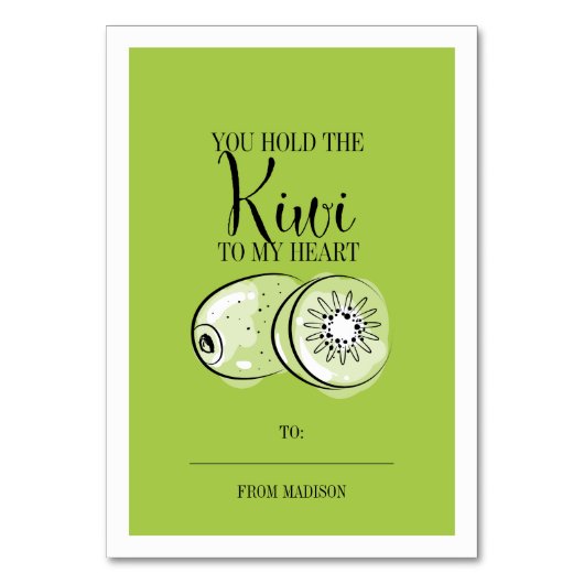 Funny Fruit Pun Kiwi Classroom Valentijn Card Kaart (Voorkant)