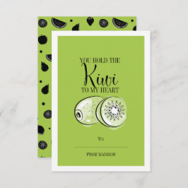 Funny Fruit Pun Kiwi Classroom Valentijn Card Kaart