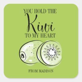 Funny Fruit Pun Kiwi Hart Valentijn Sticker