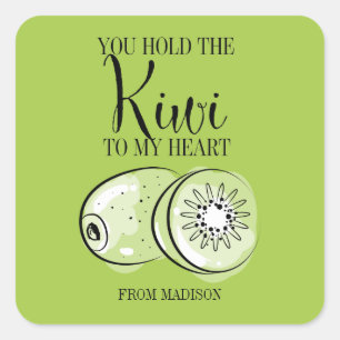 Funny Fruit Pun Kiwi Hart Valentijn Sticker