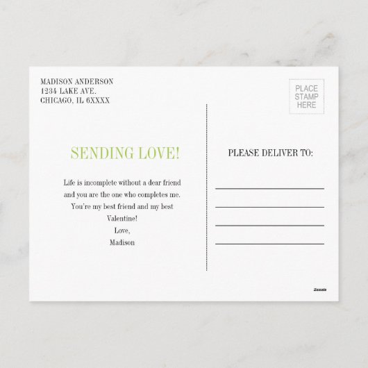 Funny Fruit Pun Kiwi om Valentijn Briefkaart te ha (Achterkant)