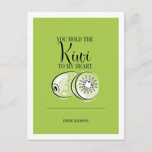 Funny Fruit Pun Kiwi om Valentijn Briefkaart te ha (Voorkant)