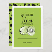 Funny Fruit Pun Kiwi om Valentijn Kaart te hart (Voorkant / Achterkant)