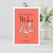 Funny Fruit Pun Melon Classroom Valentijn Card Kaart (Staand voorkant)
